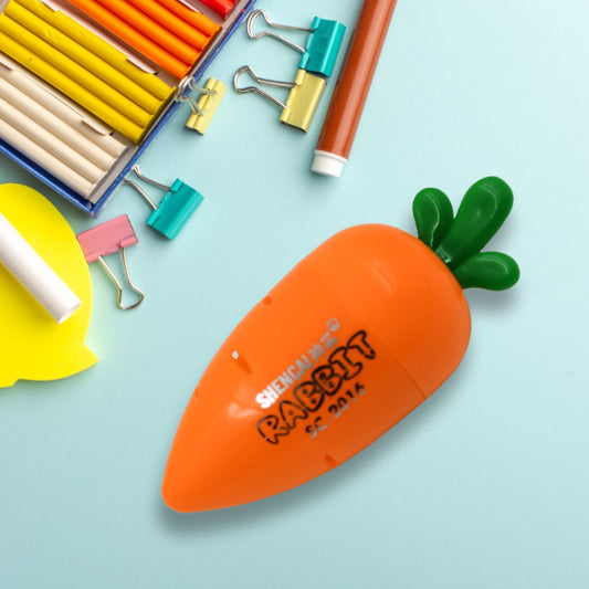 Student Pencil Sharpener Cartoon Carrot Design Suitable for Kids Stationery 1 Pc