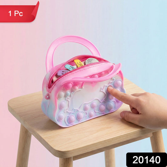 Rainbow pop it fidget coin pouch