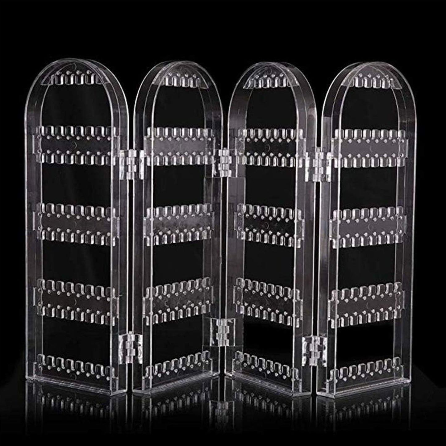 4-fold acrylic earring screen holder display stand clear foldable India