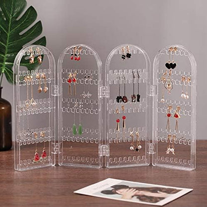 Foldable acrylic earring organizer 4 doors hanging jewellery India