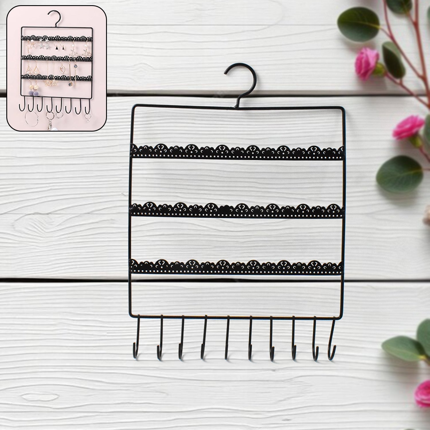 Hanging jewellery rack organizer full view India