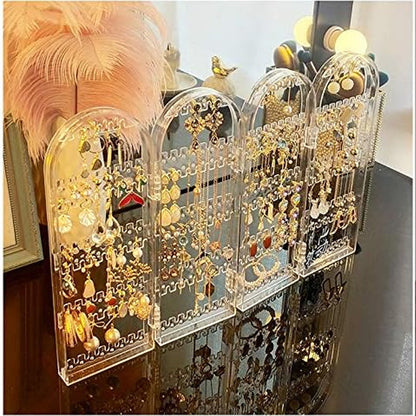 4-fold earring display acrylic stand side view India
