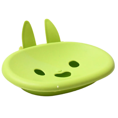 Soap Box  Cute Rabbit Shape Double Bowl Plastic Rack Storage