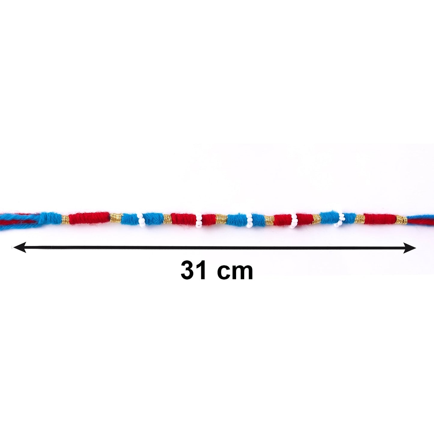 Handmade Blue and Red Thread Bracelet Rakhi (1 Pc)