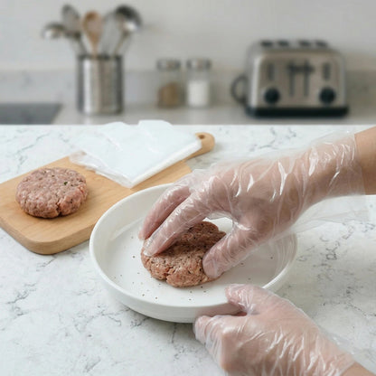 Disposable Small Plastic Gloves, for Kitchen, Food Handling, and Cleaning Tasks (100 Pc)