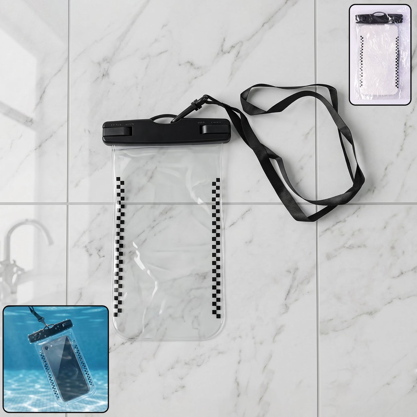 Waterproof Mobile Pouch Cover Black - Main