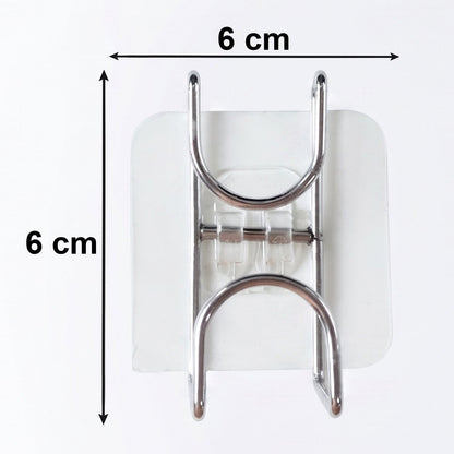Transparent Double Loop Adhesive Wall Holder Hook (1 Pc)