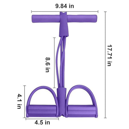 Portable Pull Rope Resistance Exerciser with Foot Pedal Support (1 Pc)