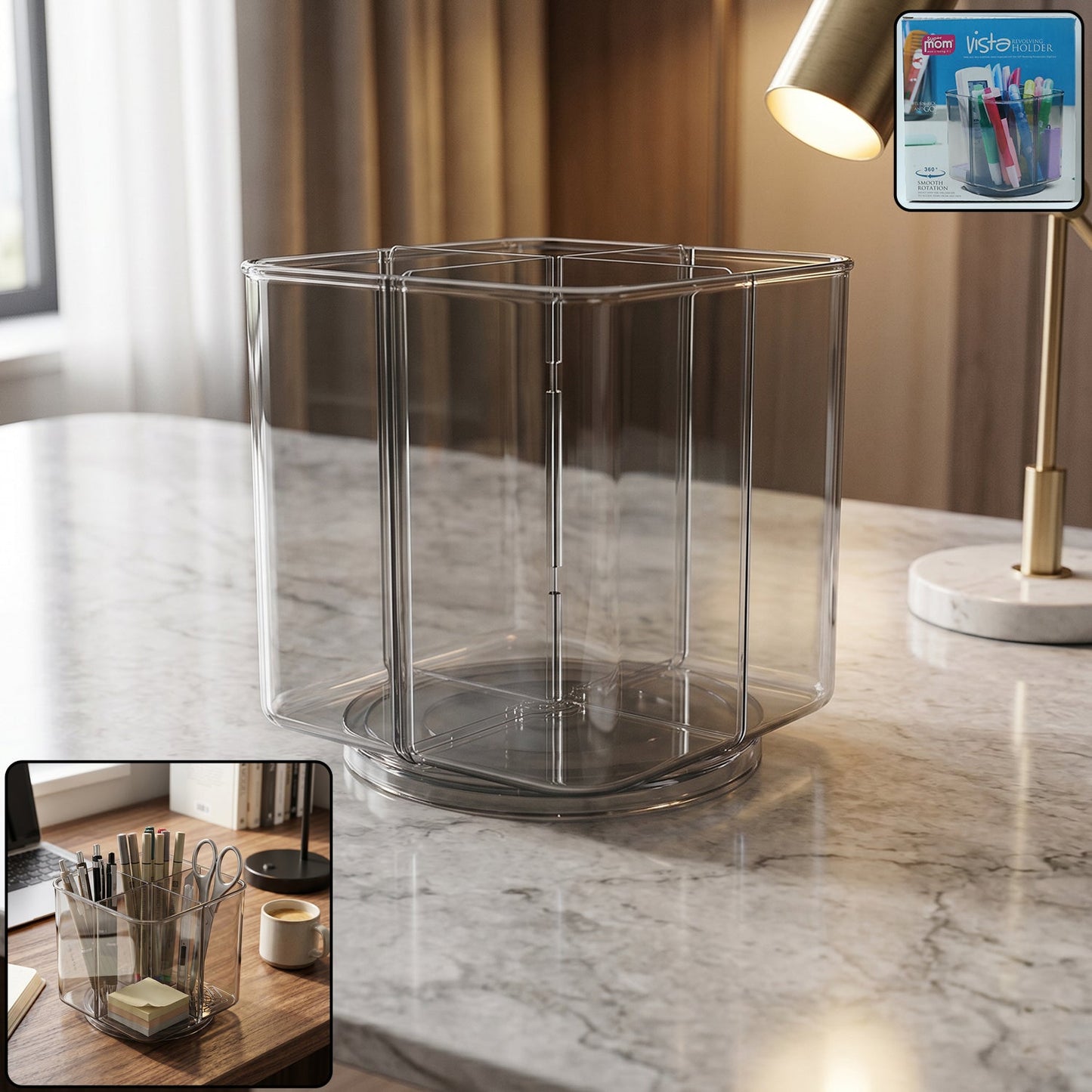 Supermom Vista Revolving Holder 360° Rotating Pen Stand (1 Pc)